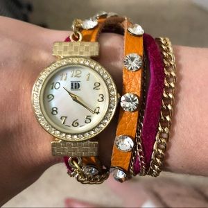 💛 Stylish Wrap Watch Orange Gold Pink